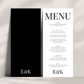 Elegant Monogram Zwart Wit Bruiloft BOLD BIG Menu