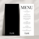 Elegant Monogram Zwart Wit Bruiloft BOLD BIG Menu<br><div class="desc">Vier de tijdloze schoonheid van de liefde met mijn prachtige Premium Classic Modern Elegant Names / Monogram Black & White Wedding Collectie. Verhoog je speciale dag naar een nieuw niveau van verfijning en charme, terwijl je samen als koppel aan je reis begint. Bij Phrosne Ras Design Zazzle begrijpen we dat...</div>
