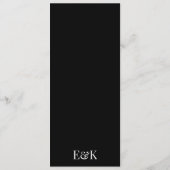 Elegant Monogram Zwart Wit Bruiloft BOLD BIG Menu (Achterkant)