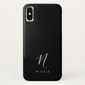 Elegant Monogram Zwart-wit Case-Mate iPhone Case (Achterkant)
