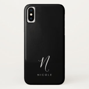 Elegant Monogram Zwart-wit Case-Mate iPhone Case