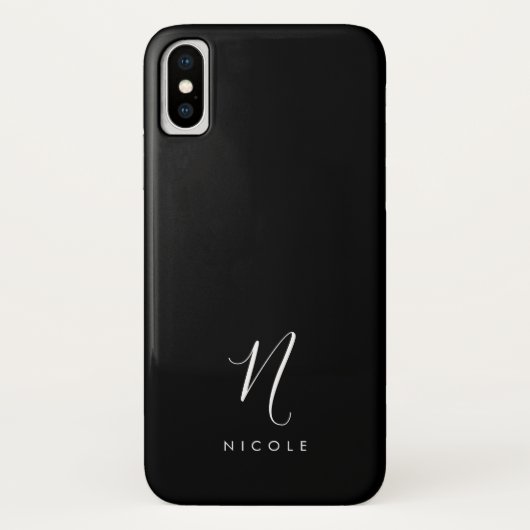 Elegant Monogram Zwart-wit Case-Mate iPhone Case (Achterkant)