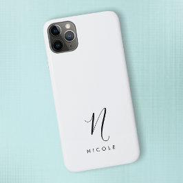 Elegant Monogram Zwart-wit Case-Mate iPhone Case