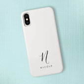 Elegant Monogram Zwart-wit Case-Mate iPhone Case