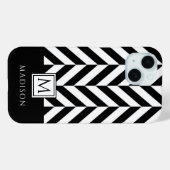 Elegant monogram zwart-wit Case-Mate iPhone case (Achterkant (horizontaal))