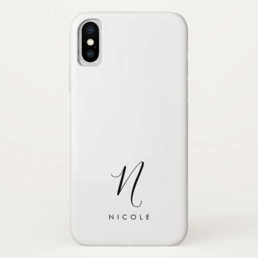 Elegant Monogram Zwart-wit Case-Mate iPhone Case (Achterkant)