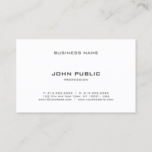 Elegant monogram zwart wit eenvoudige Sjabloon Visitekaartje (Achterkant)