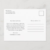 Elegant Monogram Zwart-wit Foto Dank u Briefkaart (Achterkant)