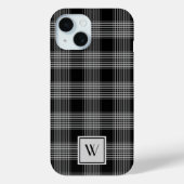 Elegant monogram zwart-wit geruite patroon Case-Mate iPhone case (Achterkant)