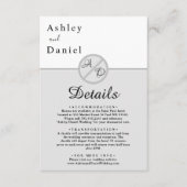 Elegant monogram zwart-wit grijs chique bruiloft informatiekaartje (Voorkant)