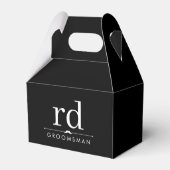 Elegant Monogram Zwart-wit Groomsmen Gift Bedankdoosjes (Achterkant)