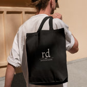Elegant Monogram Zwart-wit Groomsmen Gift Tote Bag