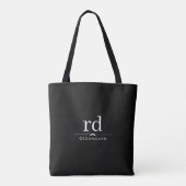 Elegant Monogram Zwart-wit Groomsmen Gift Tote Bag (Achterkant)