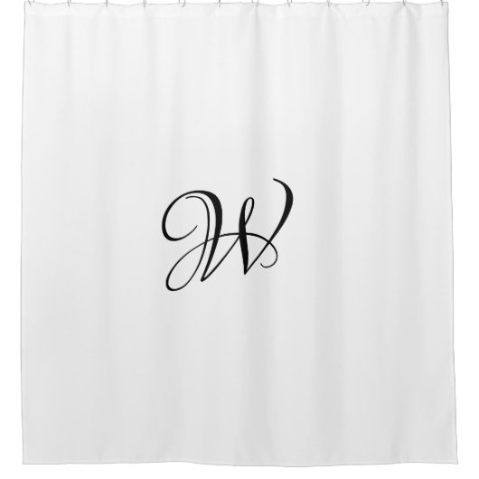 Elegant monogram zwart wit initiaal van het douane douchegordijn (Voorkant)