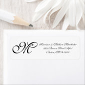 Elegant Monogram zwart wit, klassieke chic Etiket (Insitu)