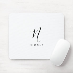 Elegant Monogram Zwart-wit Muismat