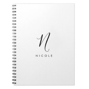 Elegant Monogram zwart-wit Notitieboek