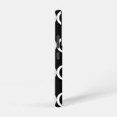 Elegant monogram zwart-wit samsung galaxy hoesje (Rechterkant)