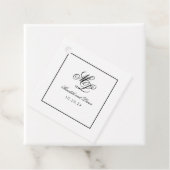 Elegant Monogram Zwart-wit Script Bedankjes Labels (In situ)