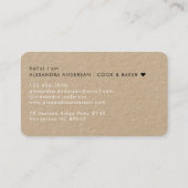 Elegant Monogram Zwart Wit Script Naam Kraft Visitekaartje (Achterkant)