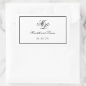 Elegant Monogram Zwart-wit Script Rechthoekige Sticker (Tas)