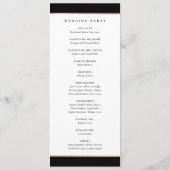 Elegant Monogram Zwarte en Gouden Bruiloft Programmakaart (Achterkant)