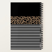 Elegant Monogram zwarte Leopard Animal Print Noteb Notitieboek (Achterkant)