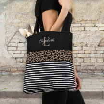 Elegant Monogram zwarte Leopard Animal Print