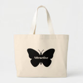 Elegant monogram Zwarte vlinder Grote Tote Bag (Voorkant)