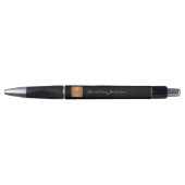 Elegant monogramed black gold name script stijlvol pen (Voorkant)
