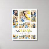 Elegant monogramed Custom Collage we houden van je Canvas Afdruk (Voorkant)