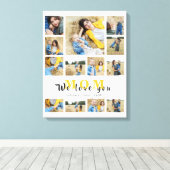 Elegant monogramed Custom Collage we houden van je Canvas Afdruk (Insitu (Houten vloer))