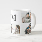 Elegant Monogramed en 5 Photo Personalized Mug  Grote Koffiekop (Voorkant rechts)