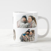 Elegant Monogramed en 5 Photo Personalized Mug  Grote Koffiekop (Rechts)