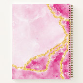 Elegant Monogramed Gold Glittered Waves Glam Pink Notitieboek (Achterkant)