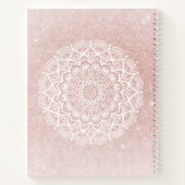 Elegant Monogramed Roos Gold Glitter Girly Notitieboek (Achterkant)