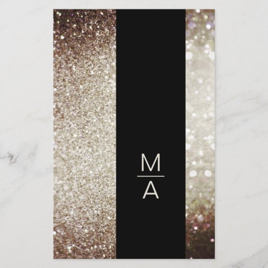 Elegant Monogramm Silber Gold Flyer (Voorkant)