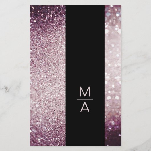 Elegant Monogramm Silber Lila Flyer (Voorkant)