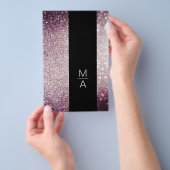 Elegant Monogramm Silber Lila Flyer (Hand)