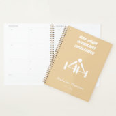 Elegant monogrammatisch werkuitgewicht, meisje-bei planner (Display)