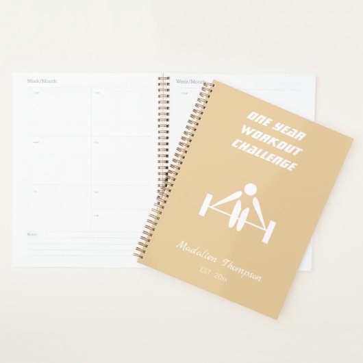 Elegant monogrammatisch werkuitgewicht, meisje-bei planner (Display)