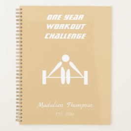 Elegant monogrammatisch werkuitgewicht, meisje-bei planner