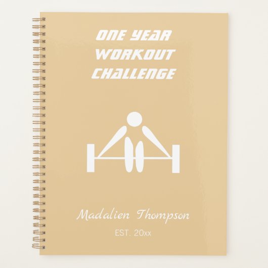 Elegant monogrammatisch werkuitgewicht, meisje-bei planner (Voorkant)