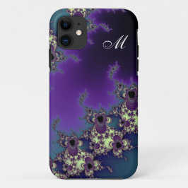 Elegant Monogramme Fractal Art voor iPhone 4 Case