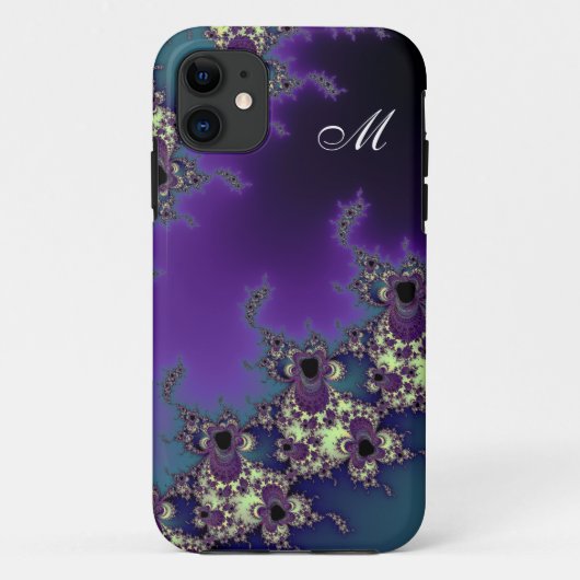 Elegant Monogramme Fractal Art voor iPhone 4 Case (Achterkant)
