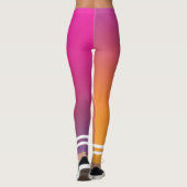 Elegant monogramme roze paars gele werkout leggings (Achterkant)