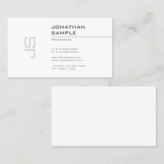 Elegant monogramme Simple Design Modern Trendy Visitekaartje (Voorkant / Achterkant)