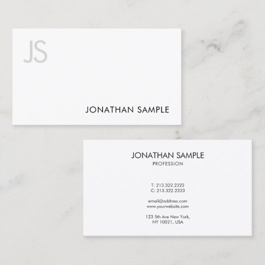 Elegant monogramme stijlvol design modern visitekaartje (Voorkant / Achterkant)