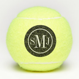 Elegant Monogrammed Black and White Tennisballen