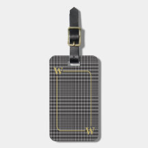 Elegant Monogrammed Black en Gold Glen Pset